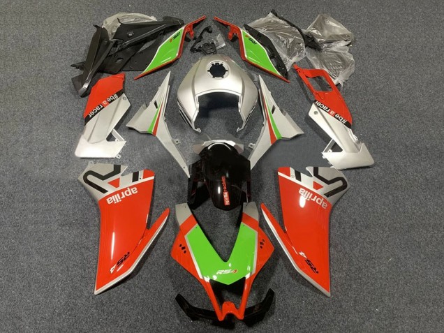 Carena Moto Aprilia RS4 50 125 2012-2019 - Argento Rosso Verde Nero Lucido