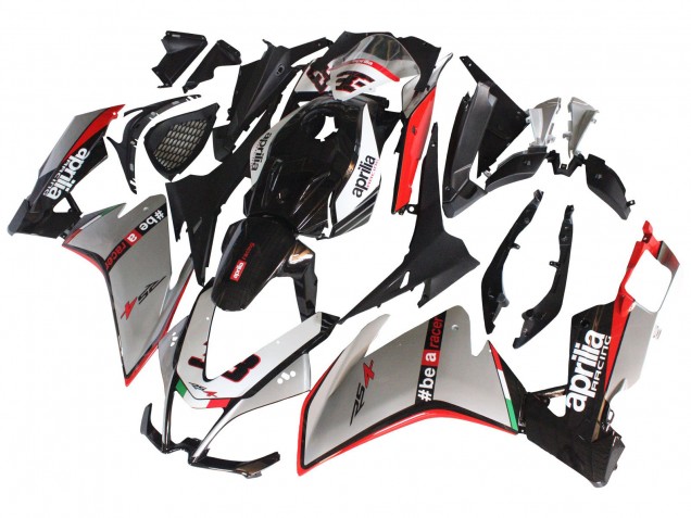 Carene Moto Aprilia RS4 50 125 2012-2019 - Argento Rosso Nero Lucido