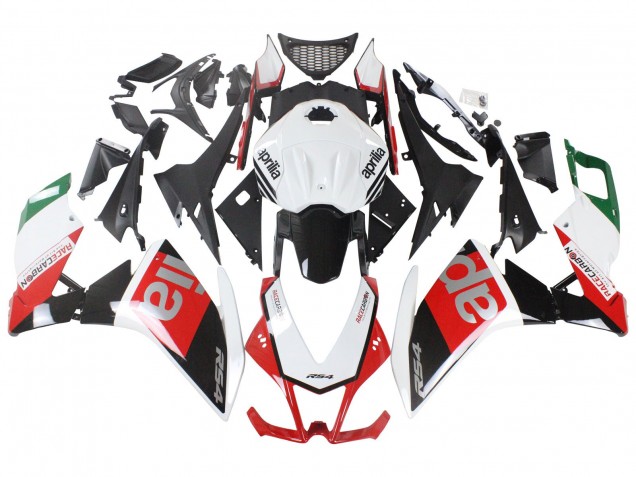 Carene Moto Aprilia RS4 50 125 2012-2019 - Bianco Rosso Verde Nero Lucido