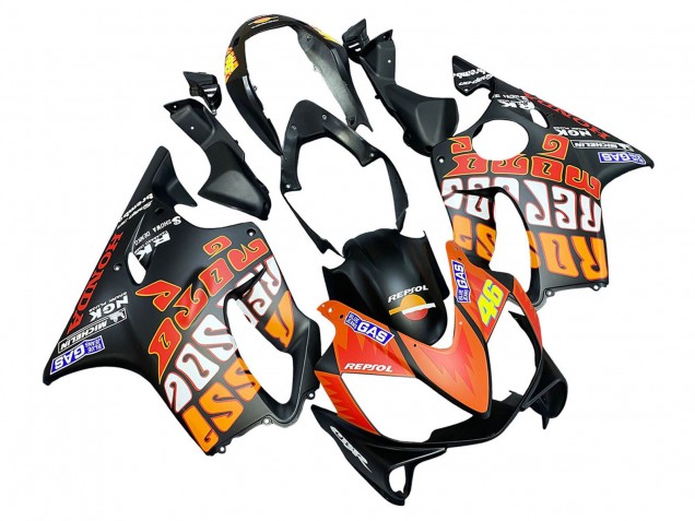 Carena Moto Honda CBR600 F4i 2004-2007 - Nero Opaco Arancia Rossi