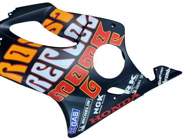 Carena Moto Honda CBR600 F4i 2004-2007 - Nero Opaco Arancia Rossi