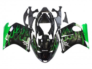 Carena Moto Honda CBR1100XX Blackbird 1996-2007 - Nero Lucido Verde Fiamma Fabbrica