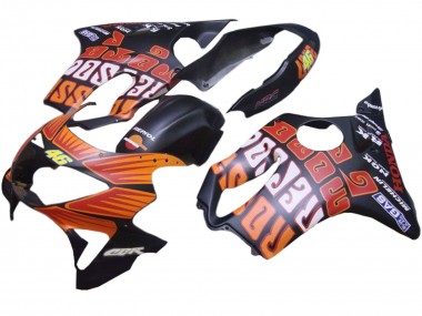 Carena Moto Honda CBR600 F4 1999-2000 - Nero Opaco Arancia Rossi Repsol 46 Fabbrica