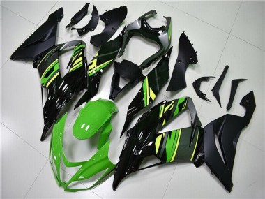 Carena Moto Kawasaki ZX6R 2013-2018 - Verde Giallo Nero Lucido Nero Opaco Fabbrica