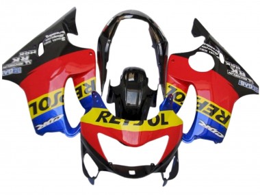 Carena Moto Honda CBR600 F4 1999-2000 - Rosso Giallo Blu Nero Lucido Repsol Fabbrica