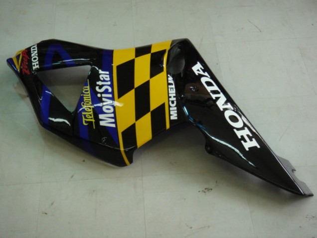 Carene Moto Honda CBR900RR 954 2002-2003 - Blu Giallo Nero Lucido Telefonica MoviStar Castrol