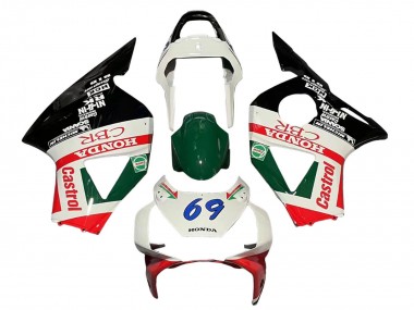 Carena Moto Honda CBR900RR 954 2002-2003 - Bianco Rosso Verde Nero Lucido Castrol Fabbrica
