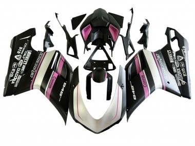 Carena Moto Ducati 848 2007-2014 - Bianco Rosa Nero Lucido Connie Fabbrica