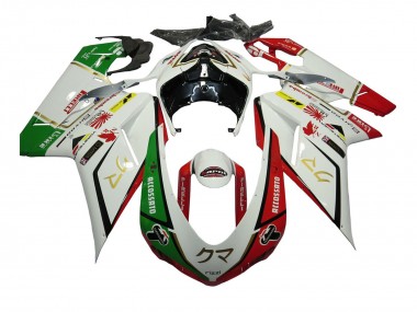 Carena Moto Ducati 848/1098/1198 2007-2014 - Bianco Rosso Verde Accossato Fabbrica