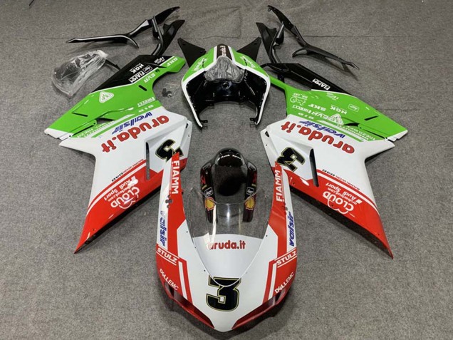 Carena Moto Ducati 848/1098/1198 2007-2014 - Bianco Rosso Verde Valsir 3