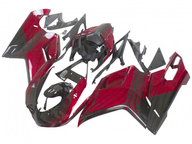 Carena Moto Ducati 848 2007-2014 - Rosso Nero Lucido