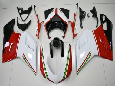 Carena Moto Ducati 848/1098/1198 2007-2014 - Bianco Rosso Verde Nero Lucido Fabbrica