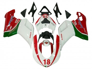Carena Moto Ducati 848/1098/1198 2007-2014 - Bianco Rosso Verde 18 Fabbrica
