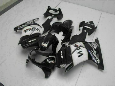 Carena Moto Kawasaki EX250 2008-2012 - Nero Lucido Bianco West Fabbrica