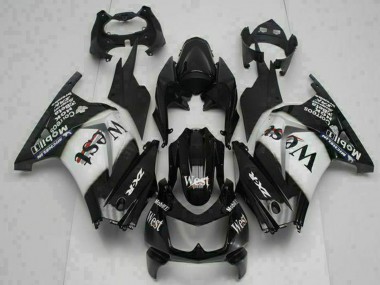 Carena Moto Kawasaki EX250 2008-2012 - Nero Lucido Bianco West Fabbrica