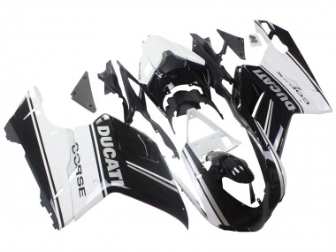 Carena Moto Ducati 848/1098/1198 2007-2014 - Bianco Nero Lucido Corse Fabbrica