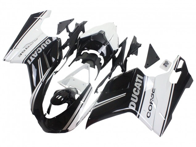 Carena Moto Ducati 848/1098/1198 2007-2014 - Bianco Nero Lucido Corse