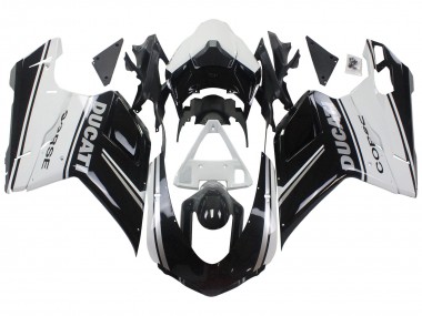 Carena Moto Ducati 848/1098/1198 2007-2014 - Bianco Nero Lucido Corse Fabbrica