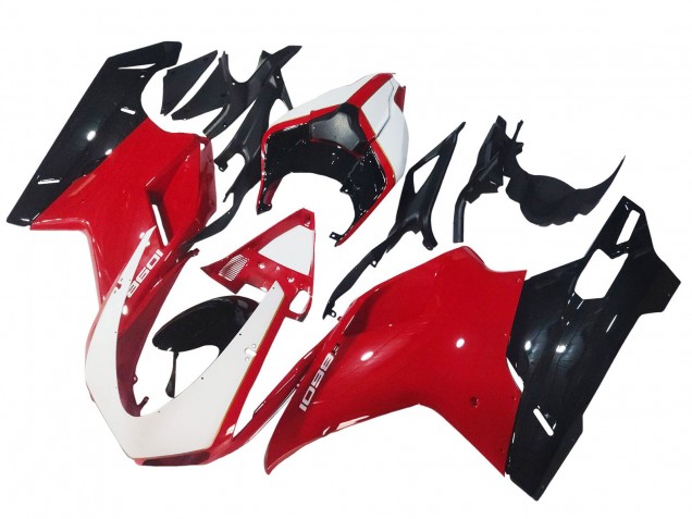 Carena Moto Ducati 1098 2007-2014 - Bianco Rosso Nero Lucido