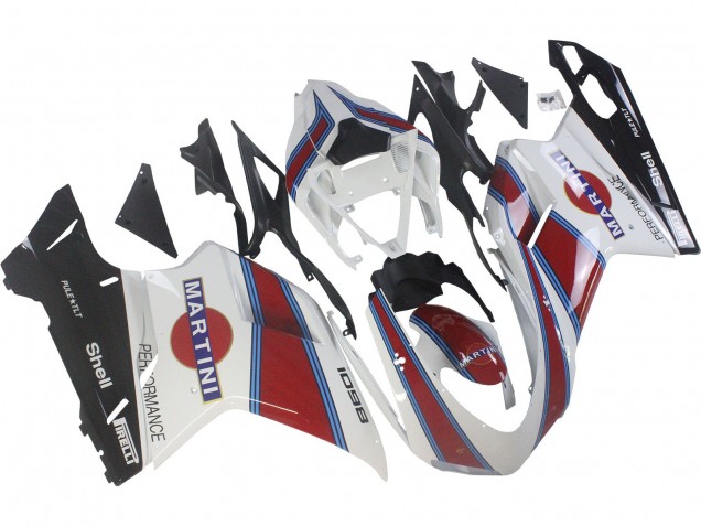 Carena Moto Ducati 1098 2007-2014 - Bianco Rosso Blu Nero Lucido Martini
