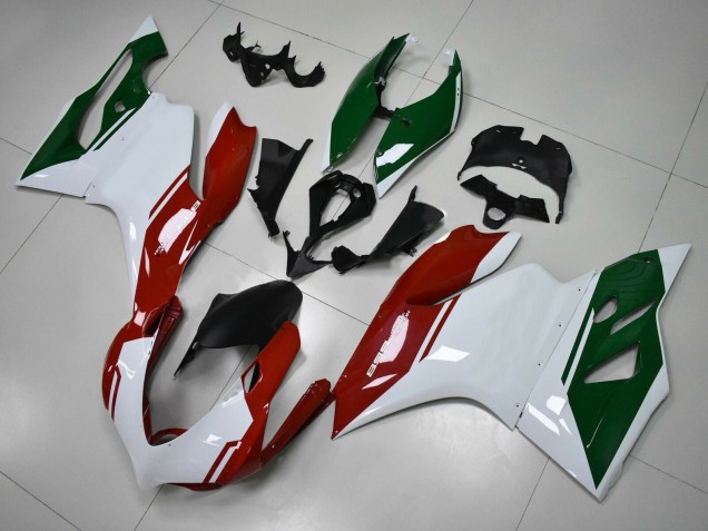 Carena Moto Ducati Panigale 899 2011-2014 - Bianco Rosso Verde Scuro