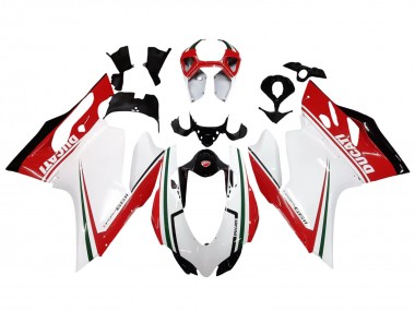 Carena Moto Ducati 1199 2011-2014 - Bianco Rosso Verde Nero Lucido Fabbrica