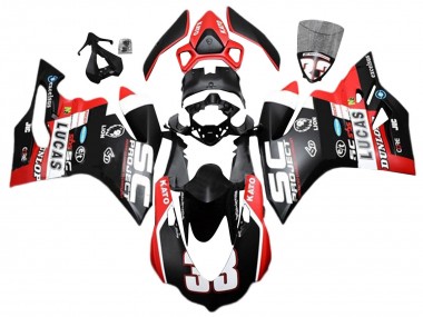 Carena Moto Ducati 959/1299 2015-2020 - Bianco Rosso Nero Opaco Lucas 33 Fabbrica