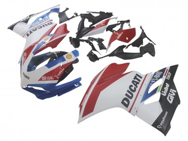 Carena Moto Ducati 1299 2015-2020 - Bianco Rosso Blu Nero Opaco Unibat Flex-Box Fabbrica