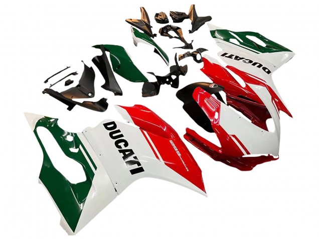 Carena Moto Ducati 1299 2015-2020 - Bianco Rosso Verde Nero Opaco