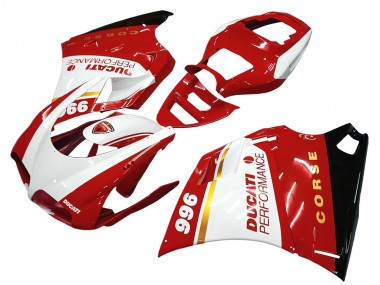 Carena Moto Ducati 996 1993-2005 - Bianco Rosso Oro Nero Lucido Corse Performance Fabbrica