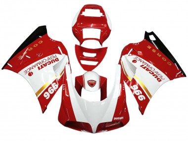 Carena Moto Ducati 996 1993-2005 - Bianco Rosso Oro Nero Lucido Corse Performance Fabbrica