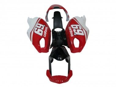 Carena Moto Ducati Monster 696 796 1100 1100S 2008-2012 - Bianco Rosso Nero Lucido 69 Fabbrica