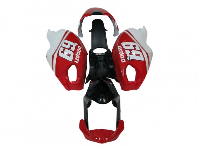 Carena Moto Ducati Monster 696 796 1100 1100S 2008-2012 - Bianco Rosso Nero Lucido 69