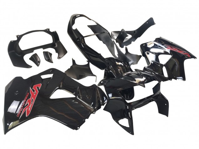 Carena Moto Honda VFR 800 1998-2001 - Nero Lucido Rosso Decal