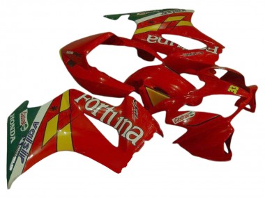 Carena Moto Honda VFR 800 2002-2013 - Rosso Giallo Verde Fortuna Castrol Valsir 33 Fabbrica