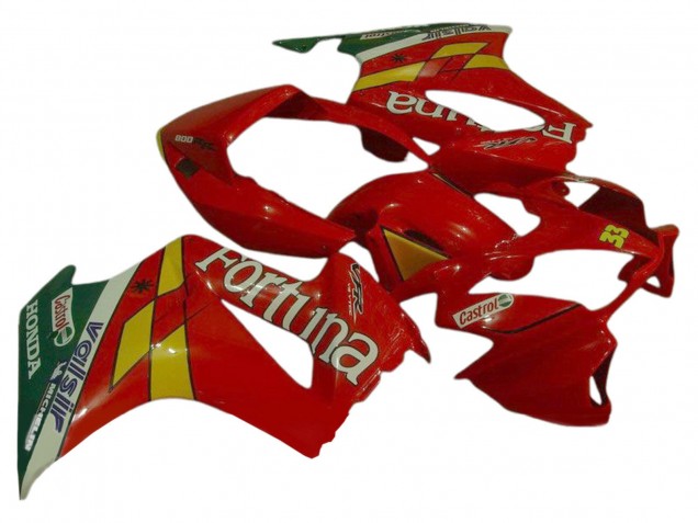 Carena Moto Honda VFR 800 2002-2013 - Rosso Giallo Verde Fortuna Castrol Valsir 33
