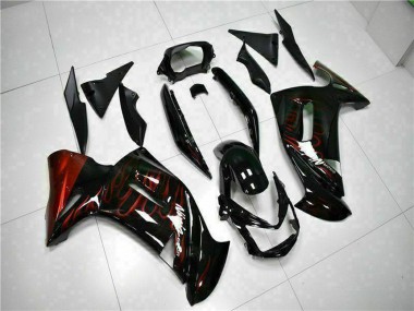 Carena Moto Kawasaki EX650 2006-2008 - Nero Lucido Rosso Fiamma Fabbrica