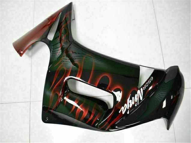 Carena Moto Kawasaki EX650 2006-2008 - Nero Lucido Rosso Fiamma