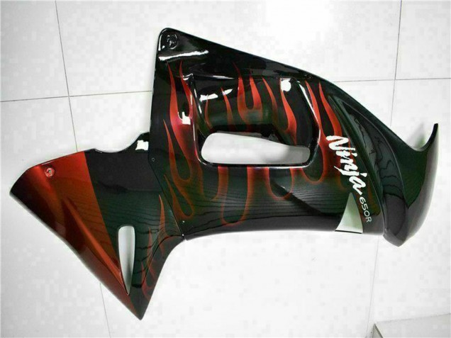 Carena Moto Kawasaki EX650 2006-2008 - Nero Lucido Rosso Fiamma