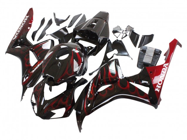 Carena Moto Honda CBR1000RR 2006-2007 - Nero Lucido Rosso Fiamma