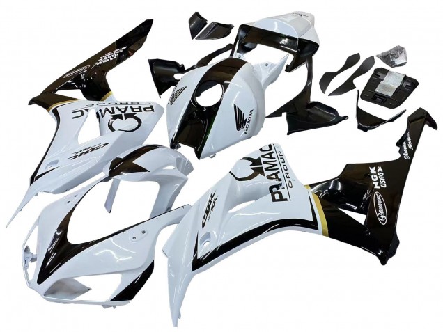 Carena Moto Honda CBR1000RR 2006-2007 - Bianco Nero Lucido Pramac