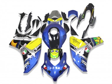 Carena Moto Honda CBR1000RR 2008-2011 - Blu Giallo Nero Lucido Squalo Fabbrica