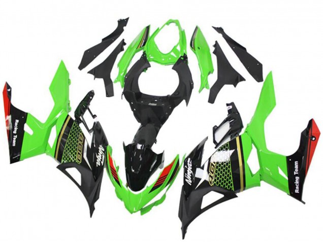 Carena Moto Kawasaki EX400 2018-2024 - Verde Rosso Nero Honeycomb