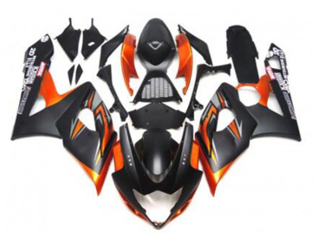 Carena Moto Suzuki GSXR 1000 2005-2006 - Nero Lucido Nero Opaco Nero Arancia