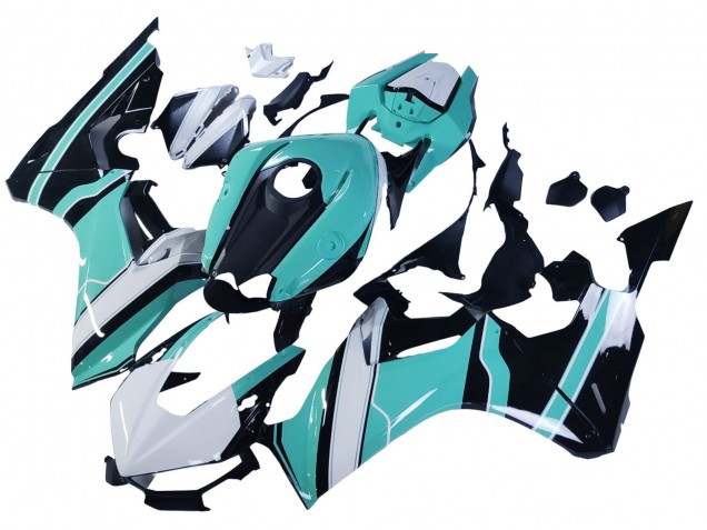 Carena Moto Honda CBR1000RR 2017-2023 - Bianco Azzurro Chiaro Nero Lucido