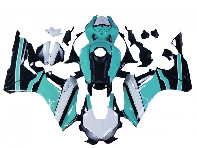 Carena Moto Honda CBR1000RR 2017-2023 - Bianco Azzurro Chiaro Nero Lucido