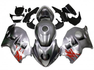 Carena Moto Suzuki GSXR 1300 Hayabusa 1996-2007 - Argento Rosso Bianco Decal Fabbrica