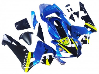 Carena Moto Honda CBR600RR 2003-2004 - Blu Neon Giallo Nero Lucido Squalo Fabbrica