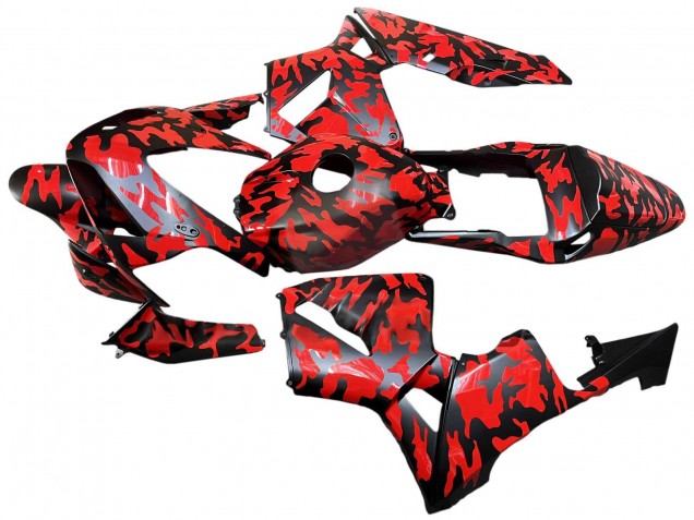 Carena Moto Honda CBR600RR 2003-2004 - Nero Rosso Grigio Camouflage