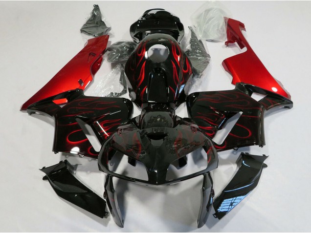 Carena Moto Honda CBR600RR 2005-2006 - Nero Lucido Rosso Fiamma